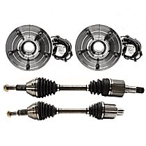 4-Piece Kit Front, Driver and Passenger Side Axle Assembly, New, FWD, 3.6L 6Cyl  Includes (2) Axle Assembly and (2) Wheel Hub