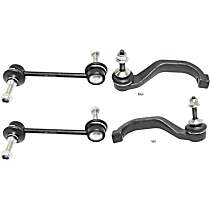 4-Piece Kit Front, Driver and Passenger Side Suspension, includes Sway Bar Link and Tie Rod End