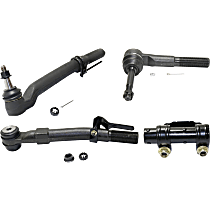 4-Piece Kit Front, Driver and Passenger Side Suspension, includes Tie Rod Adjusting Sleeve and Tie Rod End