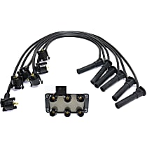 Ignition Coil Kit, 4.0L, 6 Cyl. Engine, includes Spark Plug Wires