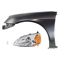 3-Piece Kit Driver Side LED Headlight, Coupe, Includes (1) Fender, (1) Headlight, and (1) Light Bulb