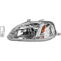 3-Piece Kit, Driver Side Incandescent Headlight, With bulb(s), OE Replacement, Includes (1) Headlight and (2) Light Bulb