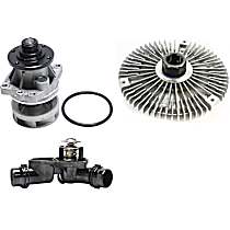 3-Piece Kit Water Pump, With Gasket, includes Fan Clutch, and Thermostat Housing