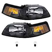 6-Piece Kit, Driver and Passenger Side Incandescent Headlight, With bulb(s), OE Replacement, Includes (2) Headlight and (4) Light Bulb