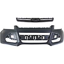 2-Piece Kit Front, Upper Primed Bumper Cover, For Models Without Active Park Assist System, CAPA Certified  Includes (1) Bumper Cover and (1) Grille