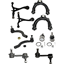 10-Piece Kit Front, Driver and Passenger Side, Upper and Lower Control Arm, Front Wheel Drive, includes Ball Joints, Sway Bar Links, and Tie Rod Ends