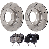 4-Piece Kit Front Brake Disc and Pad Kit, Includes (2) Brake Disc and (1) Brake Pad Set