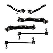 6-Piece Kit Front, Driver and Passenger Side, Upper Control Arm, Includes (2) Control Arm, (2) Sway Bar Link, and (2) Tie Rod End