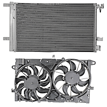 2-Piece Kit Cooling Fan Assembly, Includes (1) A/C Condenser and (1) Cooling Fan Assembly