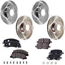 8-Piece Kit Front and Rear Brake Disc and Pad Kit, Includes (4) Brake Disc and (2) Brake Pad Set