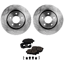 4-Piece Kit Front Brake Disc and Pad Kit, Plain Surface, S, 2.5L 4Cyl,  Includes (2) Brake Disc and (1) Brake Pad Set