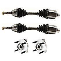 4-Piece Kit Front, Driver and Passenger Side Axle Assembly, -Speed, Automatic, Transfer Inner Stub Shaft From Original Axle to Replacement CV Axle., New, FWD, Transaxle, 4,  Includes (2) Axle Assembly and (2) Wheel Hub