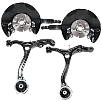 4-Piece Kit Front, Driver and Passenger Side Loaded Knuckle With Backing Plate, With Bearing,  Includes (2) Control Arm and (2) Knuckle