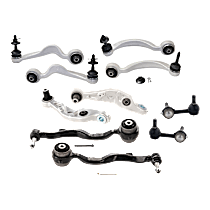 10-Piece Kit Front, Driver and Passenger Side, Upper and Lower, Frontward and Rearward Control Arm, Includes (8) Control Arm and (2) Sway Bar Link