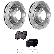 4-Piece Kit Front Brake Disc and Pad Kit, Includes (2) Brake Disc and (1) Brake Pad Set