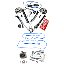 4-Piece Kit Timing Chain Kit, Includes (1) Oil Pump, (1) Timing Chain Kit, (1) Valve Cover Gasket, and (1) Water Pump