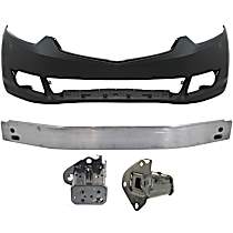 4-Piece Kit, Front Primed Bumper Cover, Includes (2) Bumper Bracket, (1) Bumper Cover, and (1) Bumper Reinforcement