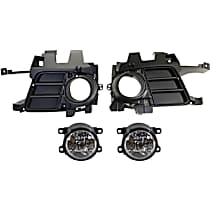 4-Piece Kit Front, Driver and Passenger Side Halogen Fog Light, With bulb(s), OE Replacement  Includes (2) Fog Light and (2) Fog Light Trim