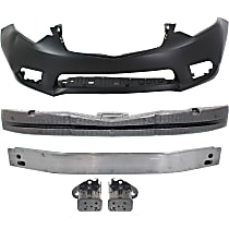 5-Piece Kit, Front Primed Bumper Cover, Includes (1) Bumper Absorber, (2) Bumper Bracket, (1) Bumper Cover, and (1) Bumper Reinforcement