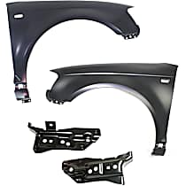 4-Piece Kit Front, Driver and Passenger Side Fender, For Models With Side Marker Light,  Includes (2) Fender and (2) Fender Support