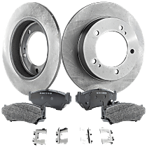Front Brake Disc and Pad Kit, Plain Surface, 5 Lugs
