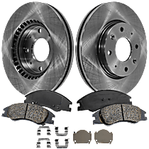 4-Piece Kit Front Brake Disc and Pad Kit, Plain Surface, 4 Lugs, Ceramic, SX, 2.0L 4Cyl, Pro-Line Series  Includes (2) Brake Disc and (1) Brake Pad Set