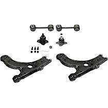 6-Piece Kit Front, Driver and Passenger Side, Lower, Frontward Control Arm Kit, Front Wheel Drive, From VIN No. 1J-X-000-001,  Includes (2) Ball Joint, (2) Control Arm, and (2) Sway Bar Link