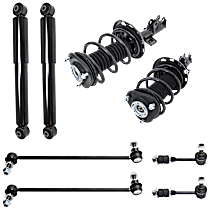8-Piece Kit Front and Rear, Driver and Passenger Side Suspension with Loaded Strut, Shock Absorber, and Sway Bar Link