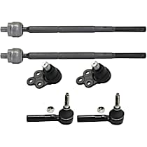 6-Piece Kit Front, Driver and Passenger Side Suspension Kit, Aluminum Arm, For Models With RPO Code FE3 (Sport Suspension)/RPO Code FE1 (Soft Ride Suspension), includes (2) Ball Joint and (4) Tie Rod End