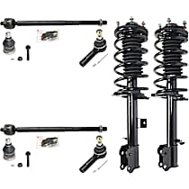 8-Piece Kit Front, Driver and Passenger Side Suspension Kit, GAS,  Includes (2) Ball Joint, (2) Loaded Strut, and (4) Tie Rod End