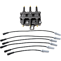 7-Piece Kit Ignition Coil, enginevinnname: L, Kit, 6 Cyl 3.8L, includes (1) Ignition Coil and (1) Spark Plug Wire