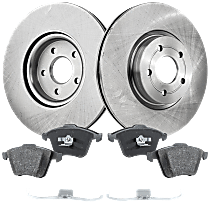 Front Brake Disc and Pad Kit, Plain Surface 5 Lugs Organic Pro-Line Series
