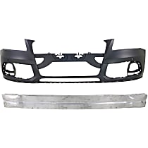 2-Piece Kit, Front Primed Bumper Cover, For Models Without S-Line Package, For Models With Adaptive Cruise Control and Parking Aid Sensor, Includes (1) Bumper Cover and (1) Bumper Reinforcement