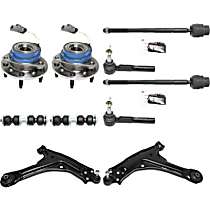 10-Piece Kit Front, Driver and Passenger Side Wheel Hub, 4-Wheel ABS, FWD, 5 Lugs, With Bearing, With Sensor,  Includes (2) Control Arm, (2) Sway Bar Link, (4) Tie Rod End and (2) Wheel Hub
