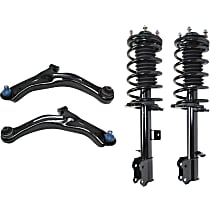4-Piece Kit Front, Driver and Passenger Side, Lower Control Arm Kit, Includes (2) Control Arm and (2) Loaded Strut