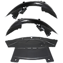 3-Piece Kit Front, Driver and Passenger Side Fender Liner,  Includes (1) Engine Splash Shield and (2) Fender Liner