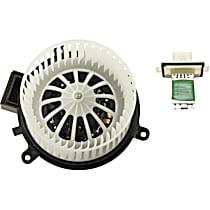 2-Piece Kit Blower Motor, includes (1) Blower Motor and (1) Blower Motor Resistor, Rear, without Climate Control