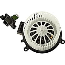 2-Piece Kit Blower Motor, includes (1) Blower Motor and (1) Blower Motor Resistor, Rear, without Climate Control