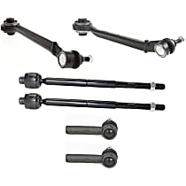 6-Piece Kit Front, Driver and Passenger Side, Lower, Forward Control Arm Kit, RWD, includes (2) Control Arm and (4) Tie Rod End