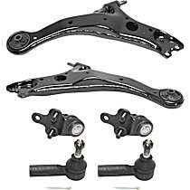 6-Piece Kit Front, Driver and Passenger Side, Lower Control Arm Kit,  Includes (2) Ball Joint, (2) Control Arm, and (2) Tie Rod End