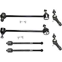 6-Piece Kit Front, Driver and Passenger Side Suspension, includes Sway Bar Link and Tie Rod End