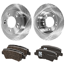 Rear Brake Disc and Pad Kit, Plain Surface, 5 Lugs, Ceramic, Pro-Line Series