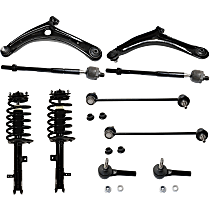 10-Piece Kit Front Suspension Kit, FWD, includes (2) Control Arm, (2) Loaded Strut, (2) Sway Bar Link, and (4) Tie Rod End