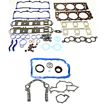 Engine Gasket Set, Overhaul, With Cast Aluminium valve covers, includes Lower Engine Gasket Set