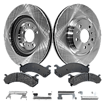 Front Brake Disc and Pad Kit, Plain Surface, 5 Lugs, Ceramic, Pro-Line Series