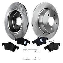 Rear Brake Disc and Pad Kit, Plain Surface, 5 Lugs, Organic, Pro-Line Series