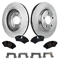 Front Brake Disc and Pad Kit, Plain Surface, 5 Lugs, Ceramic, Sedan, Pro-Line Series