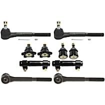 10-Piece Kit Front, Driver and Passenger Side Suspension Kit, With 11/16 (in) x 18 Threads,  Includes (4) Ball Joint, (2) Tie Rod Adjusting Sleeve, and (4) Tie Rod End
