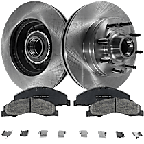 4-Piece Kit Front Brake Disc and Pad Kit, Plain Surface, 8 Lugs, 344.93 mm, Ceramic, 4.6L 8Cyl, Pro-Line Series  Includes (2) Brake Disc and (1) Brake Pad Set