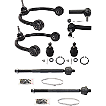 8-Piece Kit Front, Driver and Passenger Side, Upper Control Arm, includes Ball Joints and Tie Rod Ends